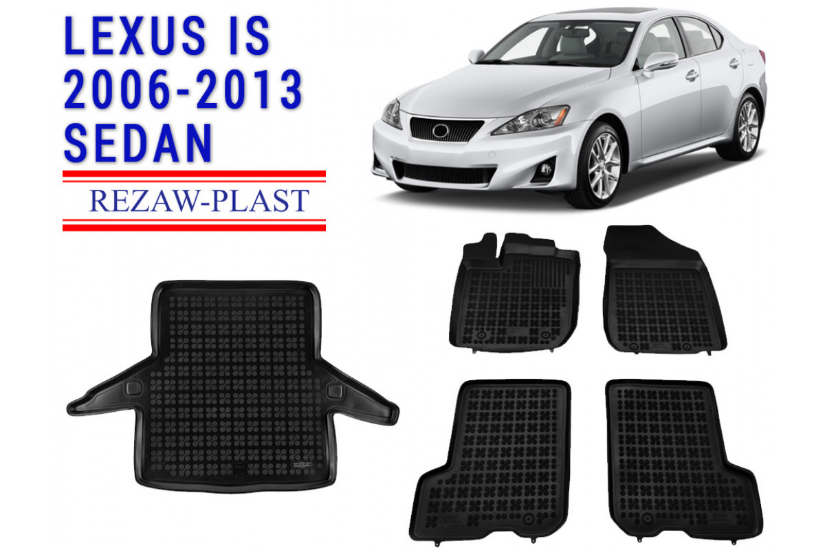 Rezaw Plast Floor Mats Trunk Liner Set For Lexus Is Sedan Black